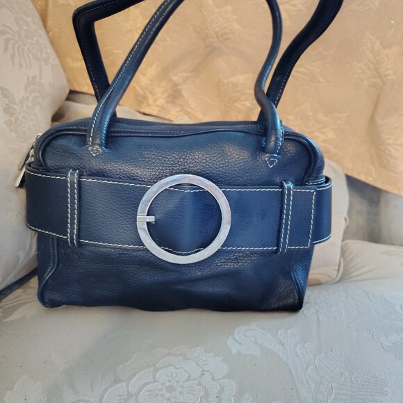 LAI Black Leather MADE IN ITALY Shoulder Bag Purse